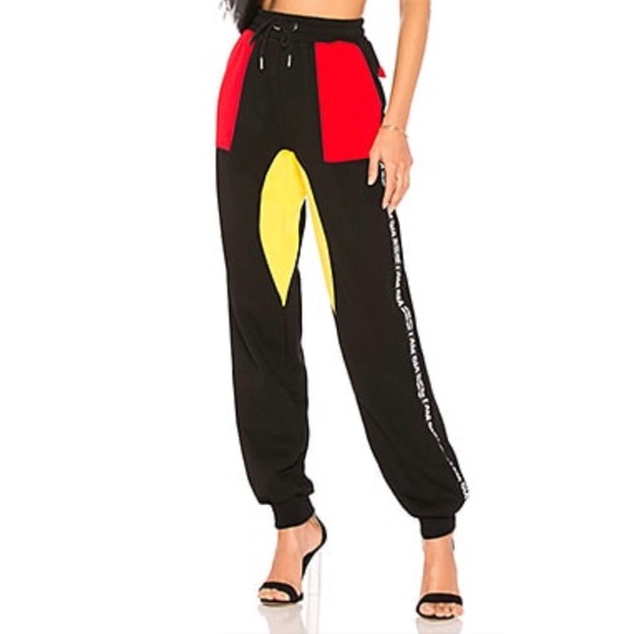I.AM.GIA Celeb Blogger Fave Blaster Jogger Pants in Black Red Yellow Size Small - Picture 3 of 11